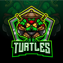 Turtle esport logo mascot design © REYYARTS