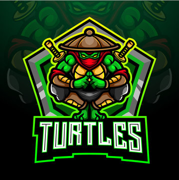 Turtle esport logo mascot design
