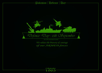 Celebrating 6th September Defence Day Pakistan poster and background concept isolated