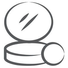 
Compact powder line icon design, ladies cosmetic accessory 
