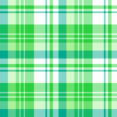 Seamless pattern in cute green and white colors for plaid, fabric, textile, clothes, tablecloth and other things. Vector image.