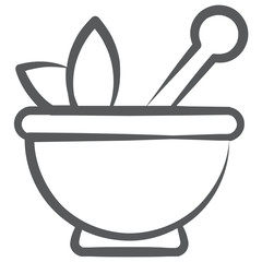 
Mortar and pestle vector in line design

