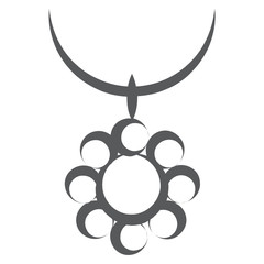 
Necklace vector style, ladies ornament in line style 
