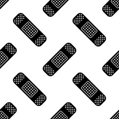 Adhesive Bandage Icon Seamless Pattern, Wound Dressing