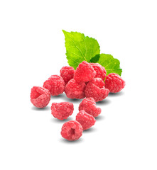 raspberries isolated on white background