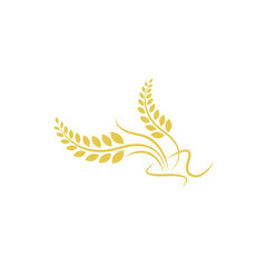 agriculture wheat logo template design with isolated background