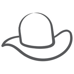 
A head covering accessory, summer hat icon in line design 
