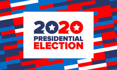 Presidential Election 2020 in United States. Vote day, November 3. US Election. Patriotic american element. Poster, card, banner and background. Vector illustration