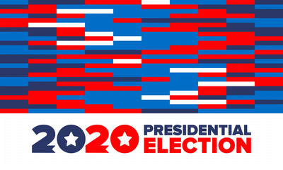 Presidential Election 2020 in United States. Vote day, November 3. US Election. Patriotic american element. Poster, card, banner and background. Vector illustration