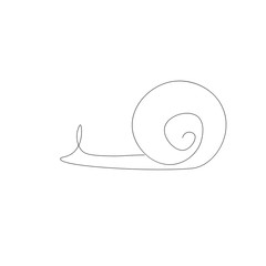 Snail animal line drawing vector illustration