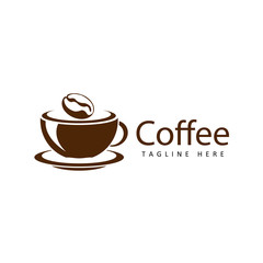 plate of coffee seed logo template design vector with isolated white background