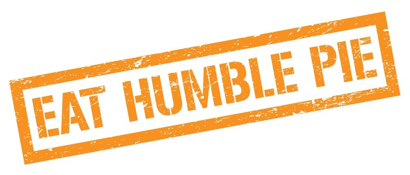 EAT HUMBLE PIE orange grungy rectangle stamp.
