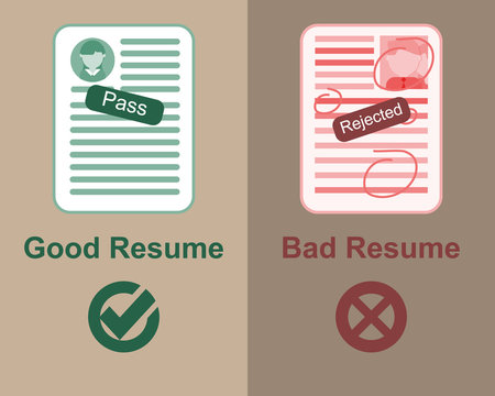 Good And Bad Resume Vector