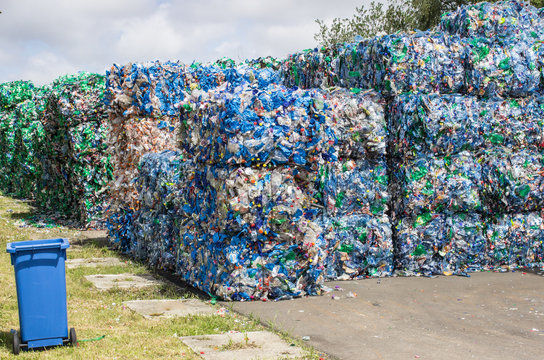Pile of plastic waste for recycling