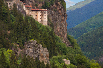 Sumela Monastery which is a Greek Orthodox Monastery, founded in the 4th century, Trabzon, Turkey - obrazy, fototapety, plakaty