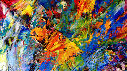 Colorful abstract background wallpaper. Modern motif visual art. Mixtures of oil paint. Trendy hand...