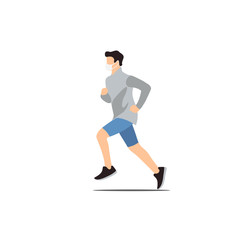 Fototapeta na wymiar illustration of a man running using a mask