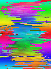 Abstract scanned digital pixel noise glitch background. Rainbow colored