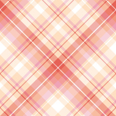 Seamless pattern in orange, pink and white colors for plaid, fabric, textile, clothes, tablecloth and other things. Vector image. 2