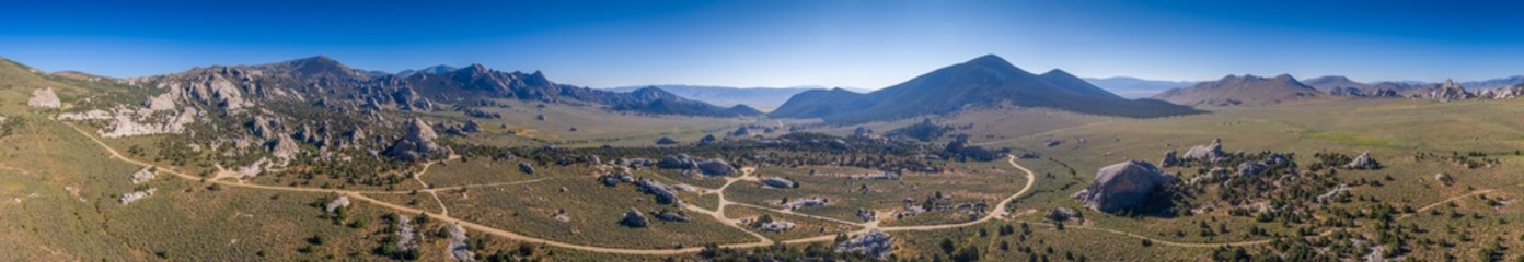 Fototapeta na wymiar Panorama view of the City of Rocks National Reserve in Southern Idaho 