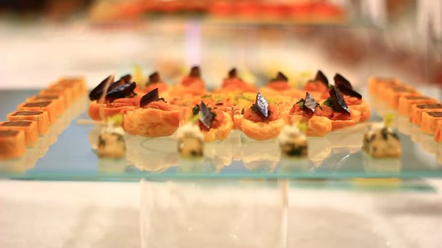 Close up of a professionaly served food in the restaurant.