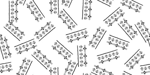 Black modern hand drawn line on white background, seamless pattern. Simple design for fabric and textile, wallpaper, packaging.