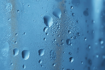 abstract drops glass background / texture fog rain, seasonal background, clear glass with water