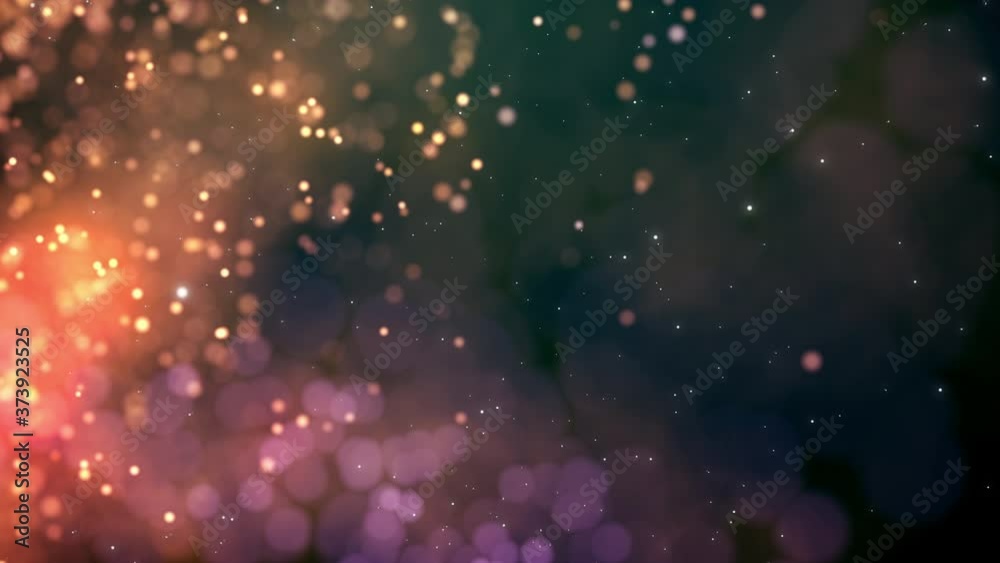 Wall mural abstract opener video having bokeh effect in background while flakes fly by.