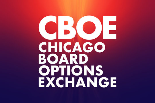 CBOE - Chicago Board Options Exchange acronym, business concept background