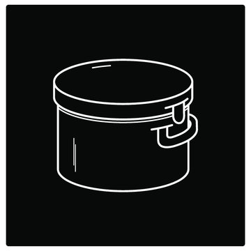 Shtreimel Hat Box black design vector icon in outline