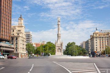 Fototapeta premium Architecture of Madrid in Spain in autumn, September