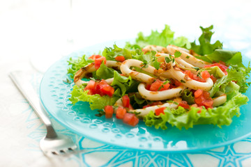 Grilled calamari salad
