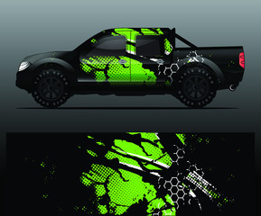 truck and vehicle Graphic vector. Racing background for vinyl wrap and decal