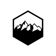 Minimalist Landscape Hills Mountain Peaks Vector logo design