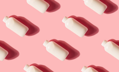 Creative seamless pattern from plastic bottle with shadows.