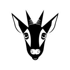 serow head icon. deer head design on white background. Wild animals. vector illustration