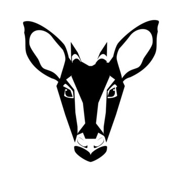 goral head icon. goat head design on white background. Wild animals. vector illustration