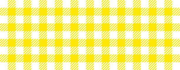Yellow lumberjack style. Vector gingham and bluffalo check line pattern. Checkered picnic cooking table cloth. Texture from rhombus, squares for plaid, tablecloths. Flat tartan checker print
 