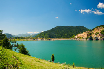 Fototapeta na wymiar Zaovine lake in the mountains Tara in Serbia
