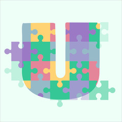 Alphabet puzzle U