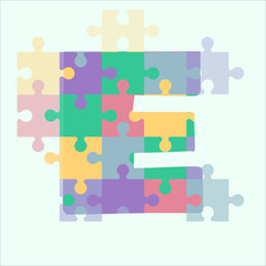 Naklejka premium Alphabet puzzle E