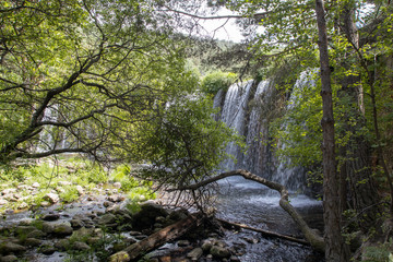 landscape with island waterfall in Navacerrada