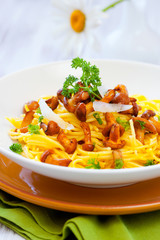 pasta with chanterelles