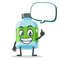 vector illustration of mascot or medicine bottle character says with blank balloon speech