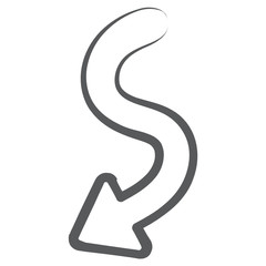 
Vector of bend down arrow, editable brush stroke icon 
