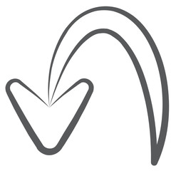 
A trendy vector of bend down arrow, editable stroke 
