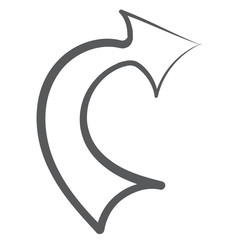 

An icon style of bottom arc arrow, editable stroke 
