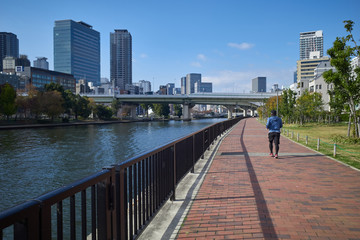 大阪_大川右岸の緑道