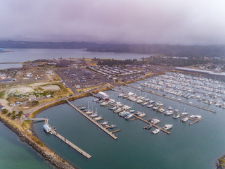 Boat Harbor on Yaquina Bay in Newport Oregon on the Pacific Coast 