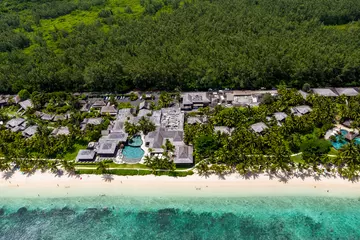 Peel and stick wallpaper Le Morne, Mauritius Aerial view, Le Morne Beach, with luxury hotel LUX Le Morne Resort, Mauritius, Africa